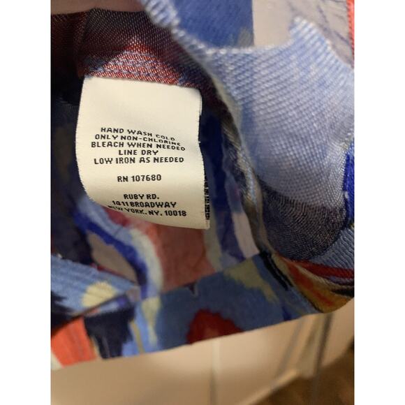 Ruby Rd Jacket 14‎ Multicolor Button Front Stretch Pockets 3/4 Sleeves Geo Print - Picture 8 of 10